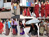 Kathmandu Boudhanath 19 Monks and Pilgrims Circumambulate Stupa The local Tibetan population, including monks, nuns and pilgrims circle the Boudhanath Stupa all day long.